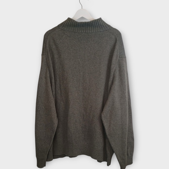 Polo Ralph Lauren Sweater Men 4XB Gray Zip Classic Minimalist Mock Neck Pullover - Picture 2 of 10